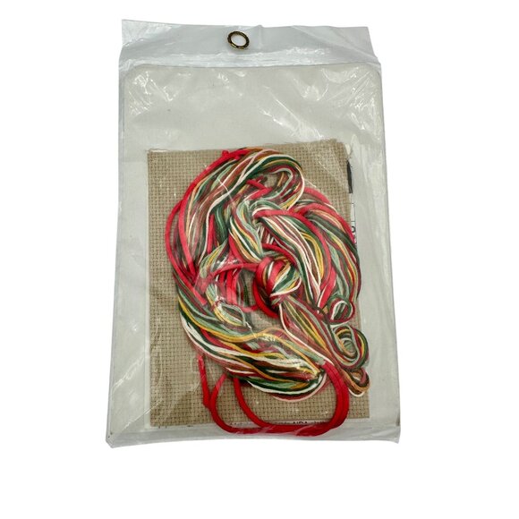 Embroidery Kit Christmas Unfinished Teddy Bear Craft Pro 7 X 5 jCross Stitch Vtg - Picture 3 of 4